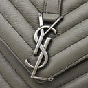 サンローラン SAINT LAURENT カレッジ ミディアム 428056 グレー レザー 2WAYバッグ シルバー金具 ハンドバッグ ショルダー