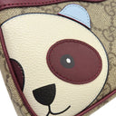 グッチ GUCCI GGスプリーム チェーン ミニバッグ パンダ 818763 ベージュ×ボルドー GGスプリームキャンバス レザー ハンドバッグ ゴールド金具 GGロゴ