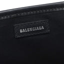 バレンシアガ BALENCIAGA ネイビーカバス XS 390346 ナチュラル×ブラック コットンキャンバス レザー 2WAYバッグ シルバー金具 白 黒