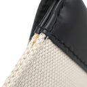 バレンシアガ BALENCIAGA ネイビーカバス XS 390346 ナチュラル×ブラック コットンキャンバス レザー 2WAYバッグ シルバー金具 白 黒