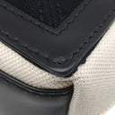 バレンシアガ BALENCIAGA ネイビーカバス XS 390346 ナチュラル×ブラック コットンキャンバス レザー 2WAYバッグ シルバー金具 白 黒