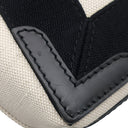バレンシアガ BALENCIAGA ネイビーカバス XS 390346 ナチュラル×ブラック コットンキャンバス レザー 2WAYバッグ シルバー金具 白 黒