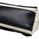 バレンシアガ BALENCIAGA ネイビーカバス XS 390346 ナチュラル×ブラック コットンキャンバス レザー 2WAYバッグ シルバー金具 白 黒