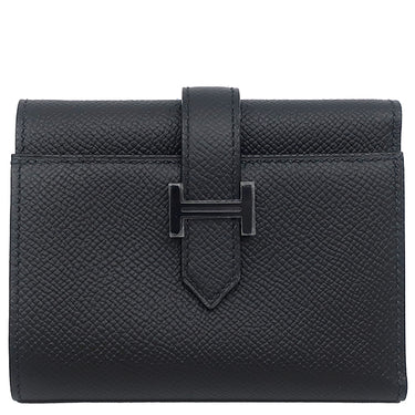 エルメス HERMES ベアン コンビネ ブラック ヴォーエプソン 三つ折り財布 ブラック金具 新品 未使用 ソーブラック モノクローム