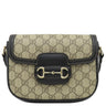 グッチ Gucci ホースビット 1955 スモール 81520 ベージュ×ブラック GGスプリームキャンバス レザー ショルダーバッグ シャンパンゴールド金具 黒