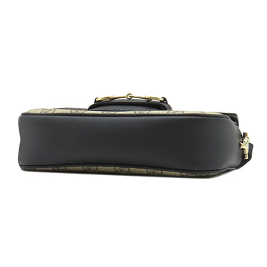 グッチ Gucci ホースビット 1955 スモール 81520 ベージュ×ブラック GGスプリームキャンバス レザー ショルダーバッグ シャンパンゴールド金具 黒
