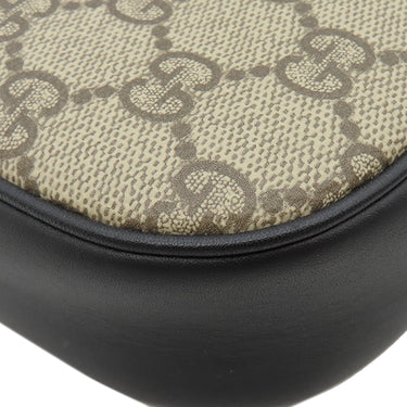 グッチ Gucci ホースビット 1955 スモール 81520 ベージュ×ブラック GGスプリームキャンバス レザー ショルダーバッグ シャンパンゴールド金具 黒