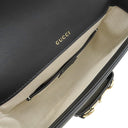 グッチ Gucci ホースビット 1955 スモール 81520 ベージュ×ブラック GGスプリームキャンバス レザー ショルダーバッグ シャンパンゴールド金具 黒