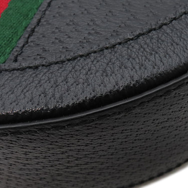 グッチ GUCCI オフィディア GG ミニ ラウンド ショルダー 550618 ブラック レザー ショルダーバッグ ゴールド金具 黒 緑 赤 チェーンショルダー
