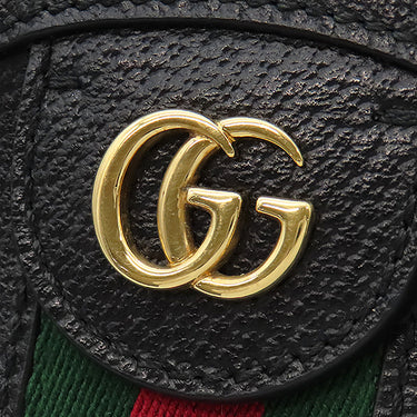 グッチ GUCCI オフィディア GG ミニ ラウンド ショルダー 550618 ブラック レザー ショルダーバッグ ゴールド金具 黒 緑 赤 チェーンショルダー
