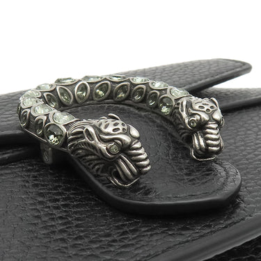 グッチ GUCCI ディオニュソス ミニバッグ 476432 ブラック レザー メタル ショルダーバッグ シルバー金具 黒 タイガーヘッド スパー クロージャー