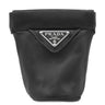 プラダ PRADA ミニ ネックレスポーチ 1NR002 ブラック ラムスキン ナッパレザー ポーチ シルバー金具 三角ロゴ