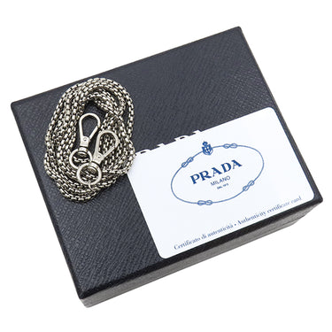 プラダ PRADA ミニ ネックレスポーチ 1NR002 ブラック ラムスキン ナッパレザー ポーチ シルバー金具 三角ロゴ