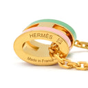 エルメス HERMES ポップアッシュ ミニ ペンダント ロカバール マラバル GP ラッカー ネックレス ゴールド金具 緑 ピンク H 新品 未使用