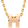 エルメス HERMES ポップアッシュ ミニ ペンダント ロージュドラジェ×ゴールド GP ラッカー ネックレス ピンク Hモチーフ 新品 未使用