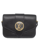 ルイヴィトン LOUIS VUITTON LV PONT9 LVポンヌフ M55948 ノワール スムースレザー ショルダーバッグ ゴールド金具 黒 ピンク LVサークル