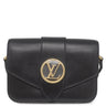 ルイヴィトン LOUIS VUITTON LV PONT9 LVポンヌフ M55948 ノワール スムースレザー ショルダーバッグ ゴールド金具 黒 ピンク LVサークル