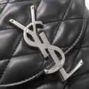 サンローラン SAINT LAURENT ジューン ボックス 710298 ブラック ラムスキン ショルダーバッグ マットシルバー金具 YSLロゴ
