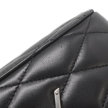 サンローラン SAINT LAURENT ジューン ボックス 710298 ブラック ラムスキン ショルダーバッグ マットシルバー金具 YSLロゴ