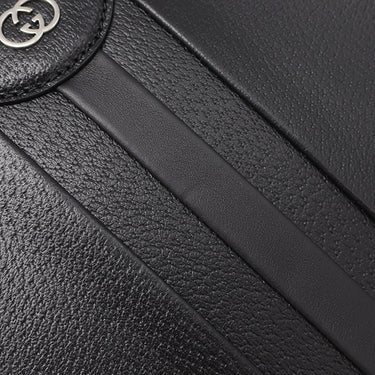 グッチ GUCCI インターロッキングG メッセンジャーバッグ 735111 ブラック レザー 2WAYバッグ シルバー金具 ブリーフケース ショルダー セカンドバッグ