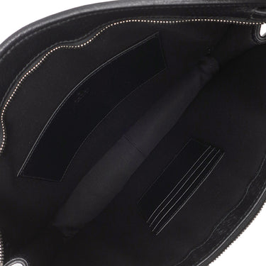 グッチ GUCCI インターロッキングG メッセンジャーバッグ 735111 ブラック レザー 2WAYバッグ シルバー金具 ブリーフケース ショルダー セカンドバッグ