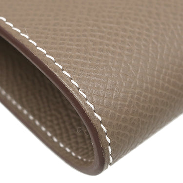 エルメス HERMES ケリーウォレット ロング トゥーゴー エトゥープ ヴォーエプソン 長財布 シルバー金具 茶 ショルダー 2025年製