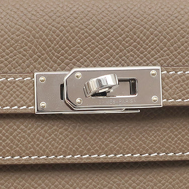 エルメス HERMES ケリーウォレット ロング トゥーゴー エトゥープ ヴォーエプソン 長財布 シルバー金具 茶 ショルダー 2025年製