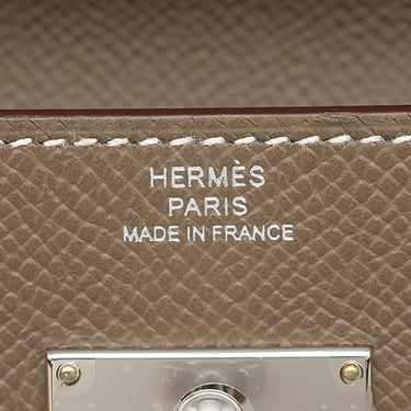 エルメス HERMES ケリーウォレット ロング トゥーゴー エトゥープ ヴォーエプソン 長財布 シルバー金具 茶 ショルダー 2025年製