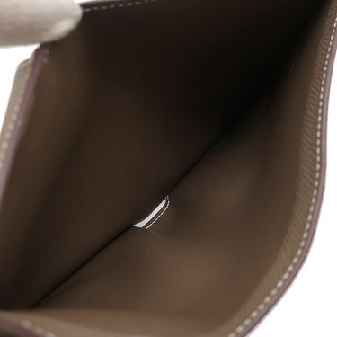 エルメス HERMES ベアンコンパクト エトゥープ ヴォーエプソン 二つ折り財布 シルバー金具 グレージュ 二つ折り