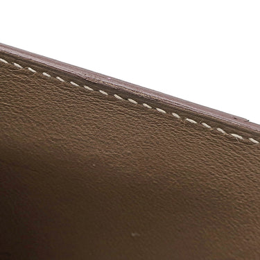 エルメス HERMES ベアンコンパクト エトゥープ ヴォーエプソン 二つ折り財布 シルバー金具 グレージュ 二つ折り