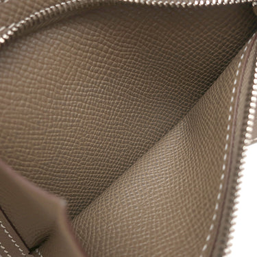 エルメス HERMES ベアンコンパクト エトゥープ ヴォーエプソン 二つ折り財布 シルバー金具 グレージュ 二つ折り