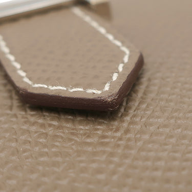 エルメス HERMES ベアンコンパクト エトゥープ ヴォーエプソン 二つ折り財布 シルバー金具 グレージュ 二つ折り
