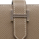 エルメス HERMES ベアンコンパクト エトゥープ ヴォーエプソン 二つ折り財布 シルバー金具 グレージュ 二つ折り