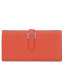 エルメス HERMES ベアンスフレ カプシ－ヌ シェブルミゾル 長財布 シルバー金具 二つ折り財布