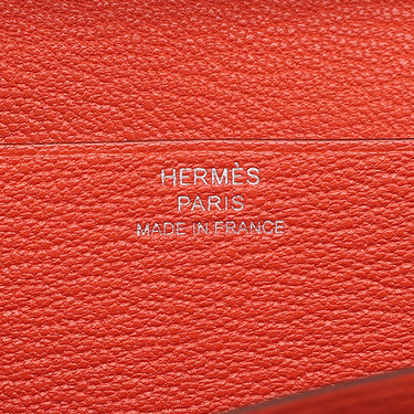 エルメス HERMES ベアンスフレ カプシ－ヌ シェブルミゾル 長財布 シルバー金具 二つ折り財布