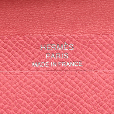 エルメス HERMES ベアンミニ ローズアザレ ヴォーエプソン 二つ折り財布 シルバー金具 ピンク コンパクト 2025年製