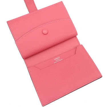 エルメス HERMES ベアンミニ ローズアザレ ヴォーエプソン 二つ折り財布 シルバー金具 ピンク コンパクト 2025年製