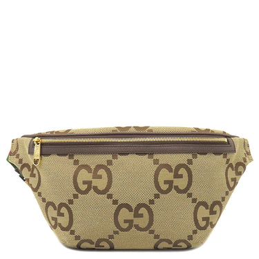 グッチ GUCCI ジャンボGG ベルトバッグ 696031 ベージュ×ブラウン レザー ジャンボGGキャンバス ボディバッグ ゴールド金具 ウエストバッグ 茶