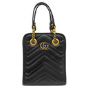 グッチ GUCCI GGマーモント キルティング 696123 ブラック レザー 2WAYバッグ ゴールド金具 黒 ショルダー ハンドバッグ