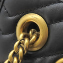 グッチ GUCCI GGマーモント キルティング 696123 ブラック レザー 2WAYバッグ ゴールド金具 黒 ショルダー ハンドバッグ