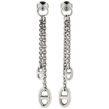 エルメス HERMES ニューファランドール PM H119542B シルバー シルバー925 ピアス ドロップ スイング シェーヌダンクル AG925
