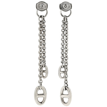 エルメス HERMES ニューファランドール PM H119542B シルバー シルバー925 ピアス ドロップ スイング シェーヌダンクル AG925