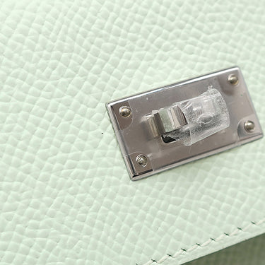 エルメス HERMES ケリーウォレット ロング トゥーゴー ヴェールペパーミント ヴォーエプソン 長財布 シルバー金具 薄緑 2025年製