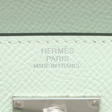 エルメス HERMES ケリーウォレット ロング トゥーゴー ヴェールペパーミント ヴォーエプソン 長財布 シルバー金具 薄緑 2025年製