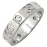 グッチ GUCCI アイコン ダイヤモンド ホワイトゴールド K18WG ダイヤモンド #5 リング 指輪 スリム ICON Au750 18K 5P 5粒 5号