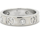 グッチ GUCCI アイコン ダイヤモンド ホワイトゴールド K18WG ダイヤモンド #5 リング 指輪 スリム ICON Au750 18K 5P 5粒 5号
