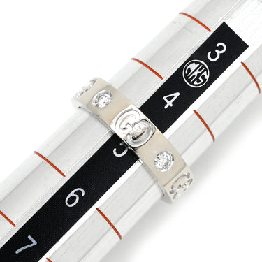 グッチ GUCCI アイコン ダイヤモンド ホワイトゴールド K18WG ダイヤモンド #5 リング 指輪 スリム ICON Au750 18K 5P 5粒 5号