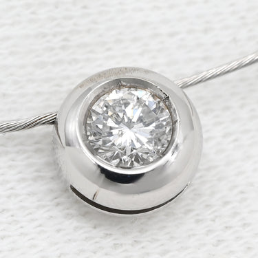 ノンブランド NON BRAND ダイヤモンド 1粒 ホワイトゴールド K18WG ダイヤモンド ネックレス Au750 18K 18金 ベゼルセッティング ワイヤーペンダント