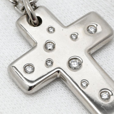 ティファニー Tiffany & Co ドッツクロス ダイヤモンド ペンダント ホワイトゴールド K18WG ダイヤモンド ネックレス 18K 750 WG