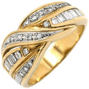 ノンブランド NON BRAND ダイヤ 0.43ct イエローゴールド×プラチナシルバー K18YG Pt900 ダイヤモンド リング 指輪 K18YG×PT900 Au750 18K コンビ クロスオーバーリング 12.5号